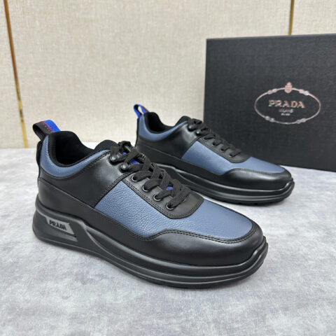 PRADA 新款男士厚底皮革运动休闲鞋