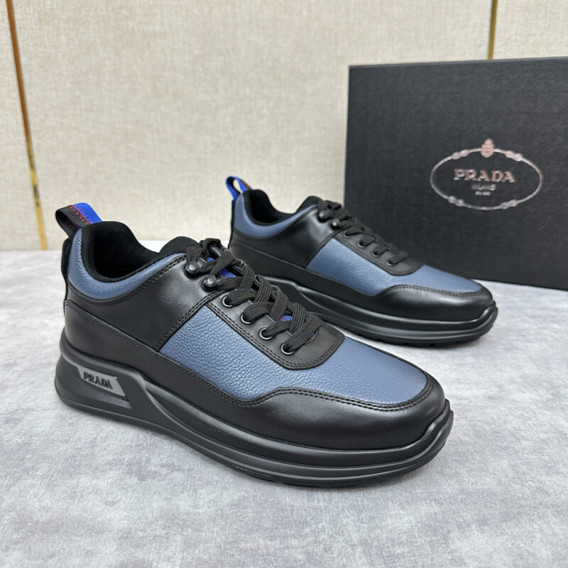 PRADA 新款男士厚底皮革运动休闲鞋