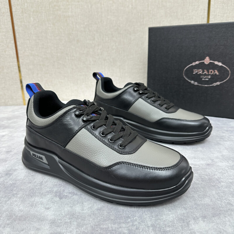 PRADA 新款男士厚底皮革运动休闲鞋