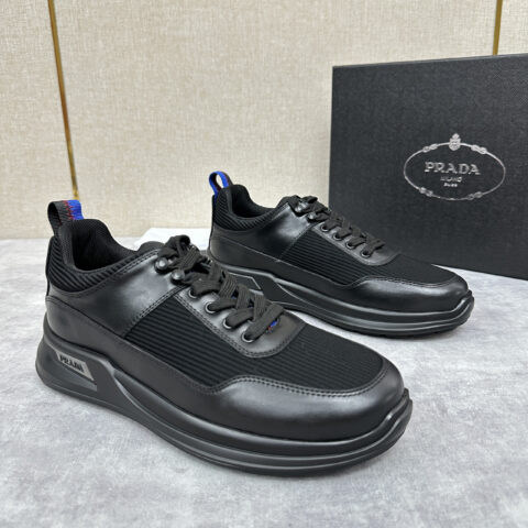 PRADA 新款男士厚底皮革运动休闲鞋