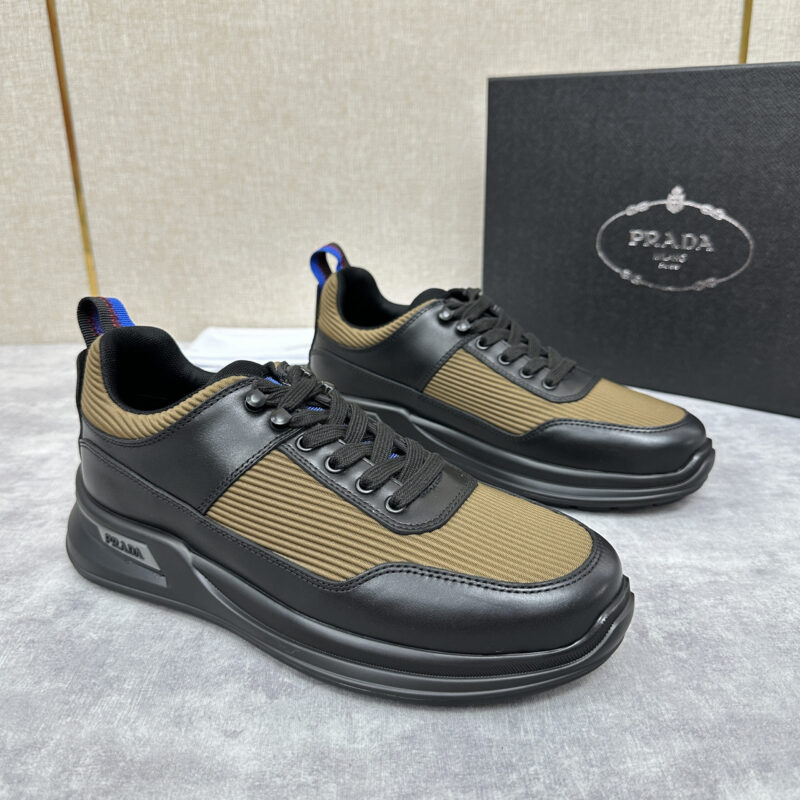 PRADA 新款男士厚底皮革运动休闲鞋