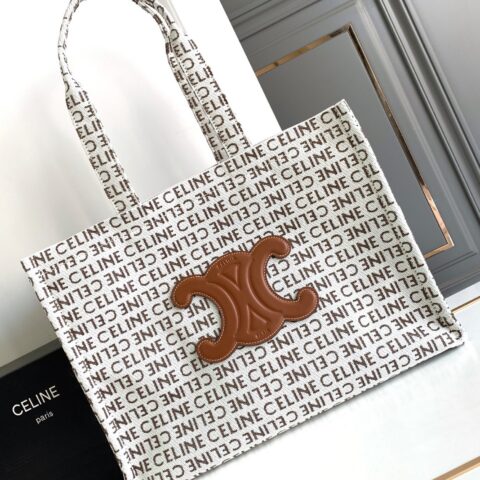CELINE 春夏新品织物牛皮革Tote Cacbs型号：196762