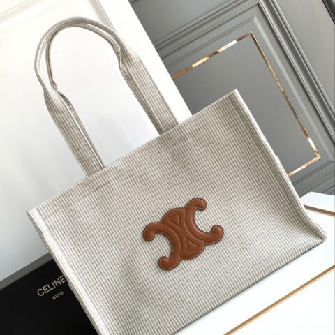CELINE 春夏新品织物牛皮革Tote Cacbs型号：196762