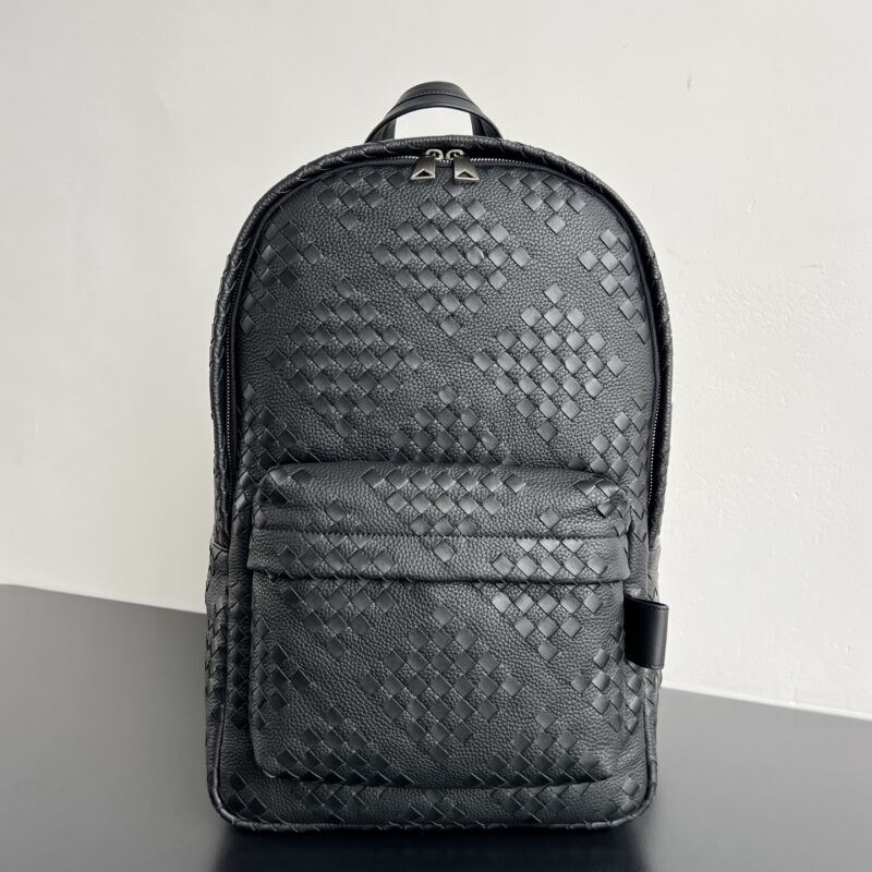 BV 男士双肩包🎒 828527 粒面黑/黑