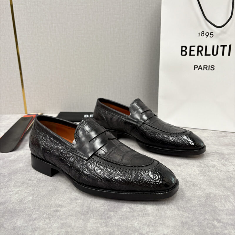BERLUTI 新款男士手工擦色正装乐福鞋皮鞋