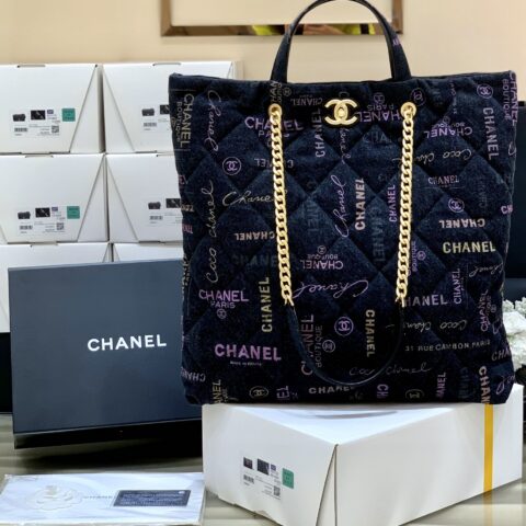 CHANEL 22p 涂鸦牛仔购物包 3128