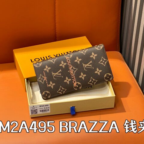 【原单精品】M2A495老花 全皮长款西装夹钱包 当季新款 BRAZZA 钱夹