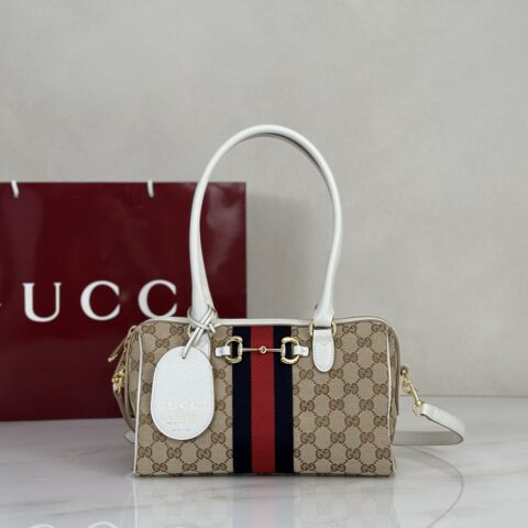 gucci 款号866732浅杏布/白皮