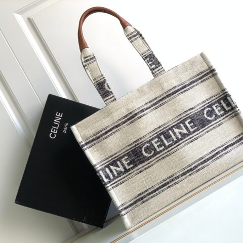 CELINE 23s｜CABAS THAIS大号CELINE提花条纹织物手袋- 型号：196762