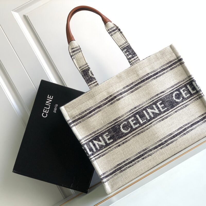 CELINE 23s｜CABAS THAIS大号CELINE提花条纹织物手袋- 型号：196762