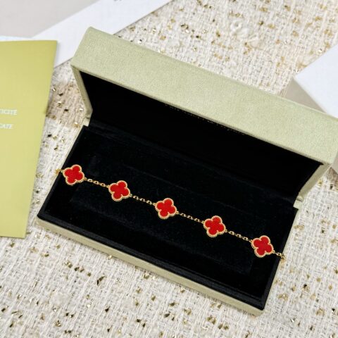 ❗️五花手链粉珐琅-CNC版本❗️ ☀️Van Cleef &Arpels 梵克雅宝2026年新款粉珐琅四叶草五花手链