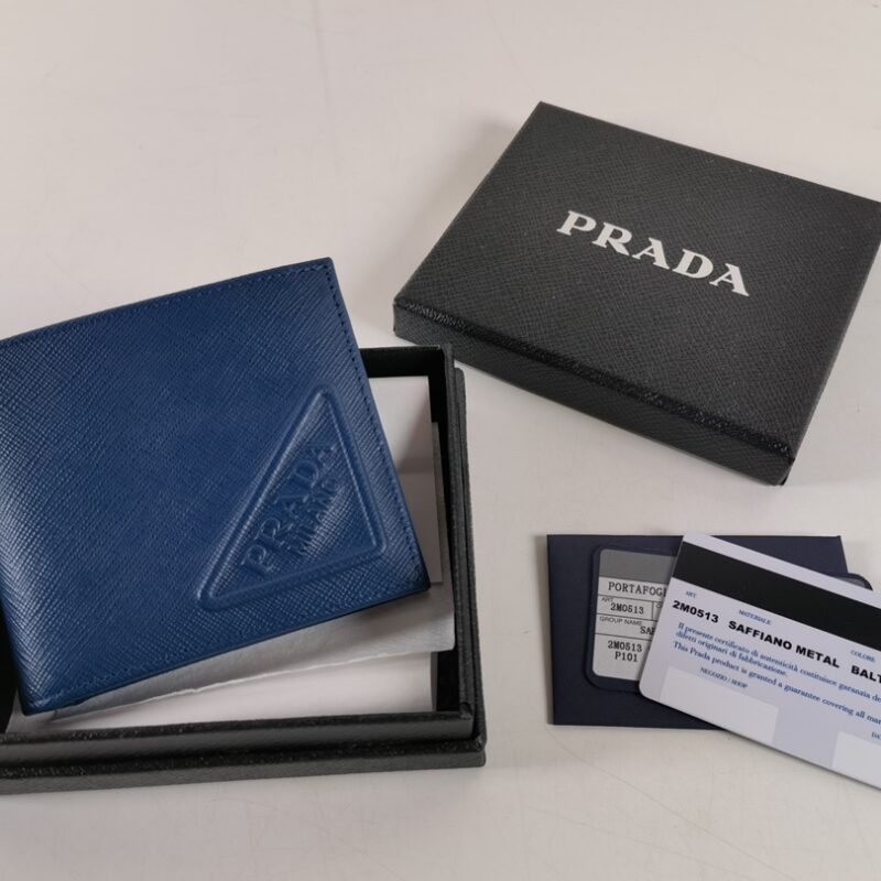 Prada 男士短款钱包（宝蓝色大压唛）型号2M0513