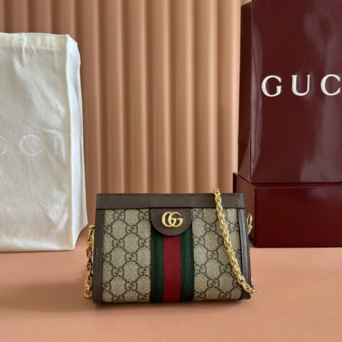 Gucci Ophidia系列迷你号棕皮/PVC 型号:602676