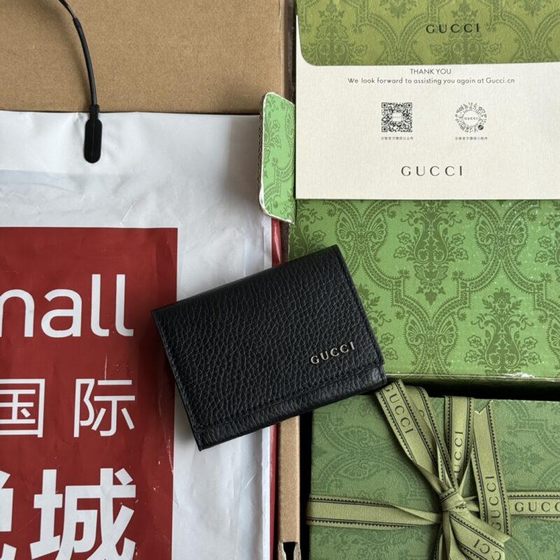 Gucci 经典黑色长款卡片夹 型号:771152