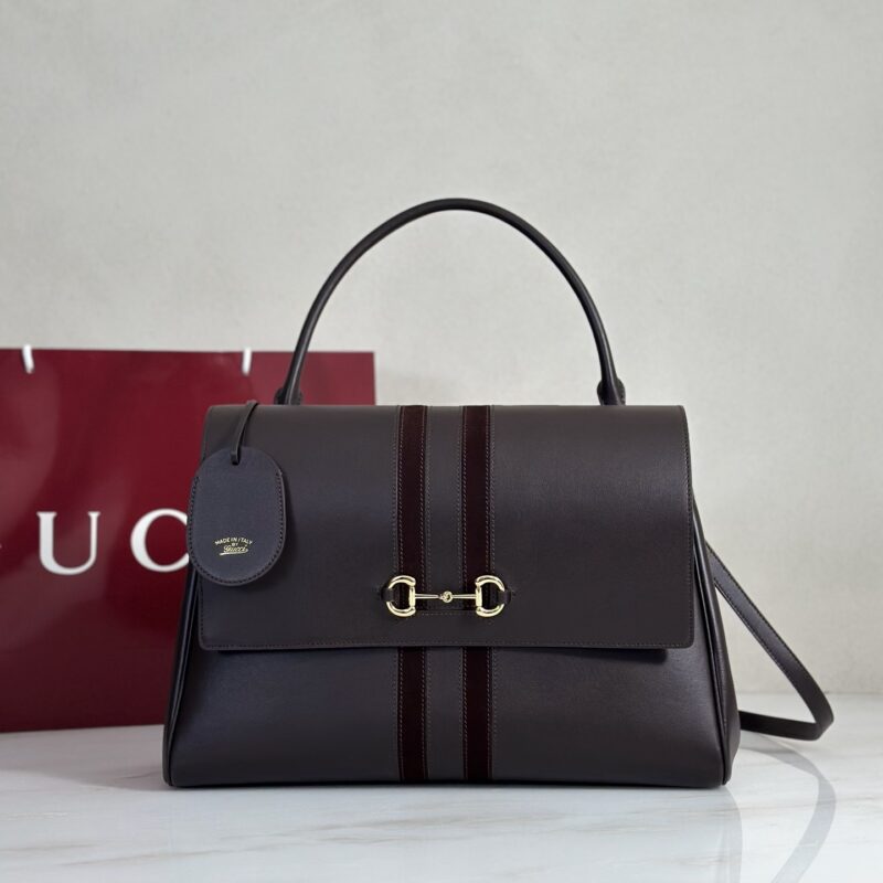 Gucci 款号875019 棕皮绒面