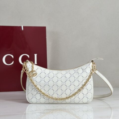 Gucci 款号A0034B 白皮穿孔