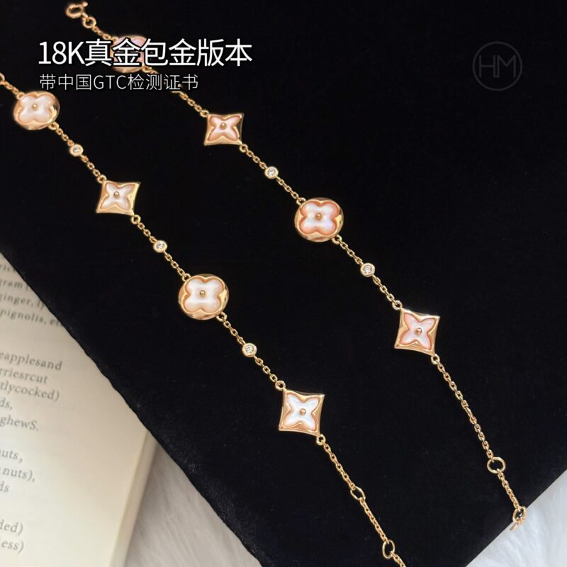 LV 四花手链 白贝 Q95596 COLOR BLOSSOM BB MULTI-MOTIFS 18K 金贝壳钻石手链