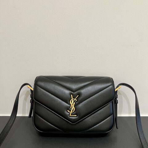 YSL𝟮𝟲早春最款 𝙇𝙊𝙐𝙇𝙊𝙐 𝙏𝙊𝙔黑金羊皮 型号:873156