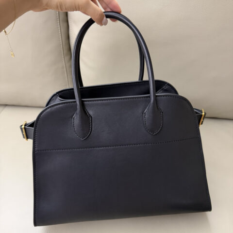The Row Margaux12 Masoni马鞍皮 黑色/金扣 型号：TR1218