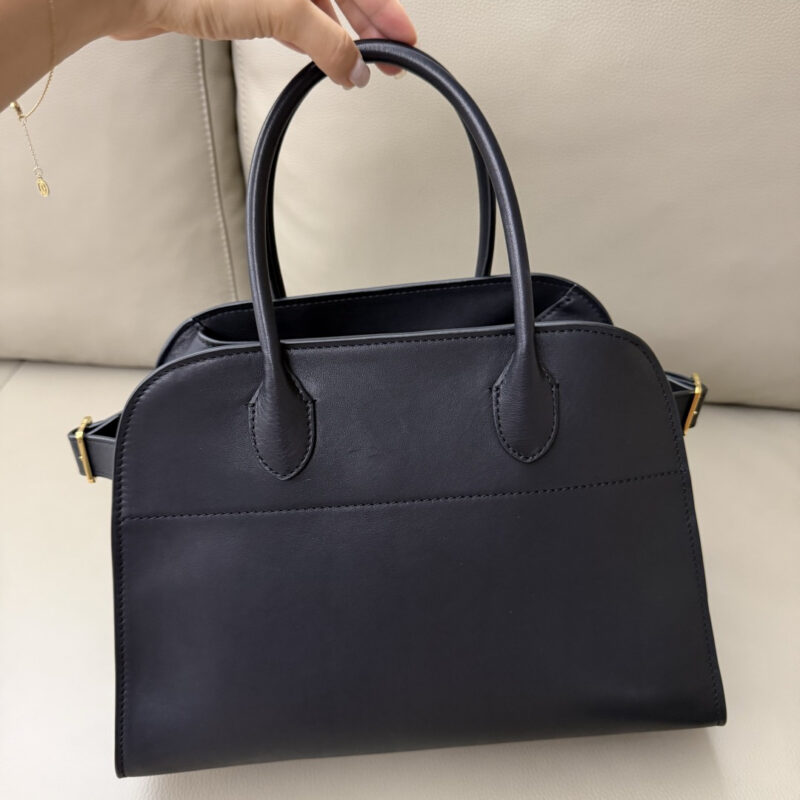 The Row Margaux12 Masoni马鞍皮 黑色/金扣 型号：TR1218