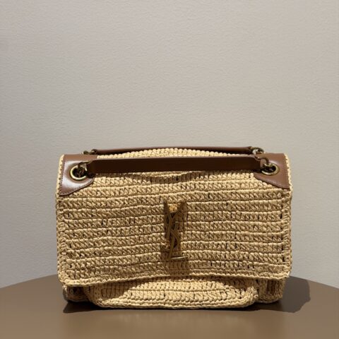 ysl【𝙉𝙞𝙠𝙞-𝟮𝟴𝙘𝙢】新品编织杏金 型号：498894