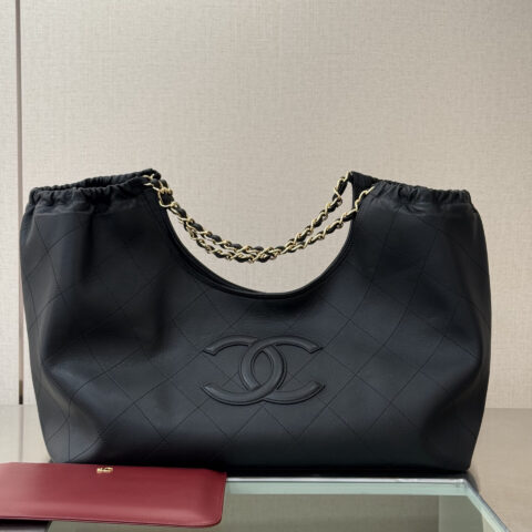 Chanel 26B 黑金托特浅金扣 型号6475