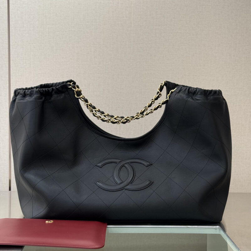 Chanel 26B 黑金托特浅金扣 型号6475
