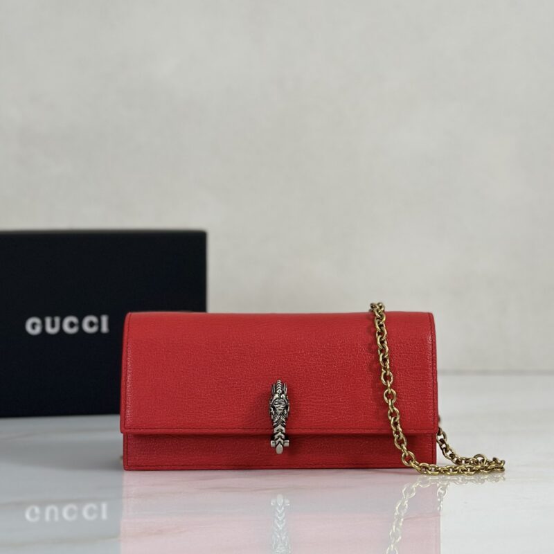 Gucci 亮红链条包 款号876529