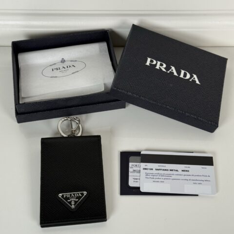 Prada 男女通用款十字纹钥匙包/卡夹双用 型号2MC126