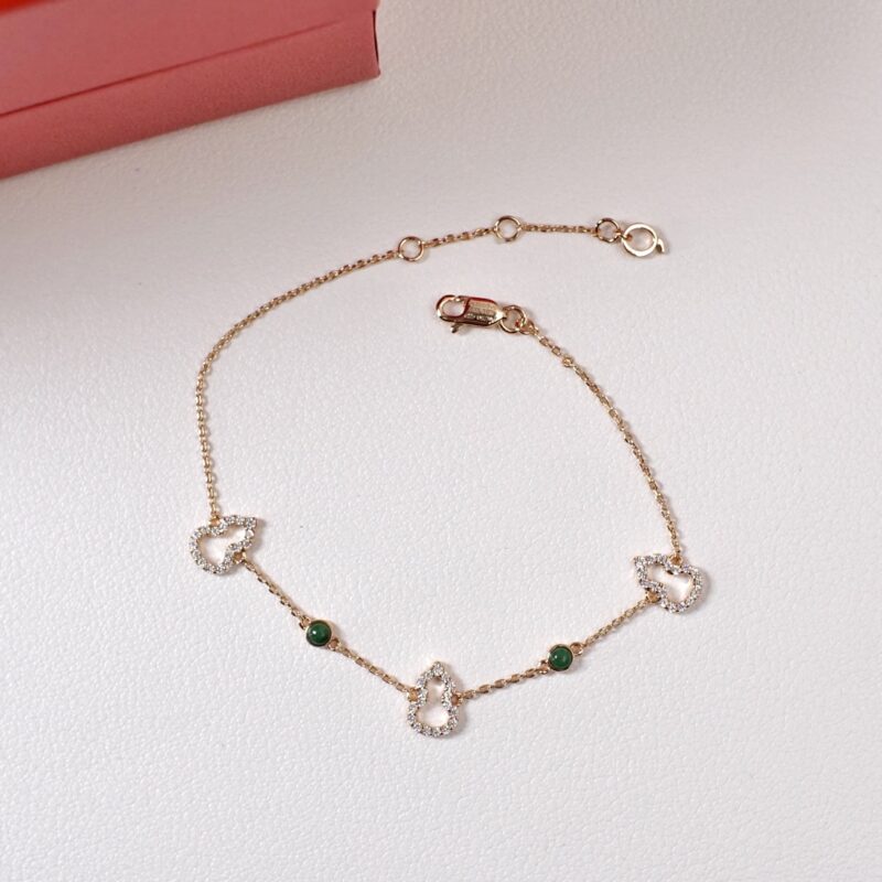 【Qeelin麒麟镶钻翡翠葫芦手链】v金高品质
