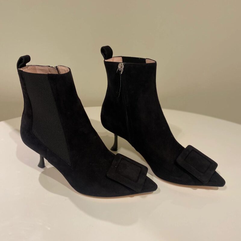 Roger Vivier 新品麂皮靴子 Vivin The City绒面麂皮黑