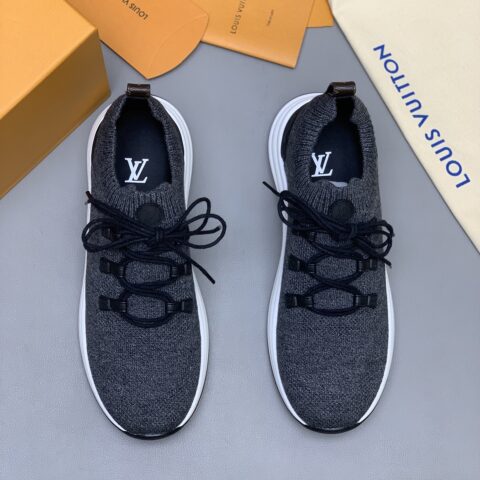 LV 情侣款低帮针织休闲鞋 原版拼色轻便耐磨橡胶底
