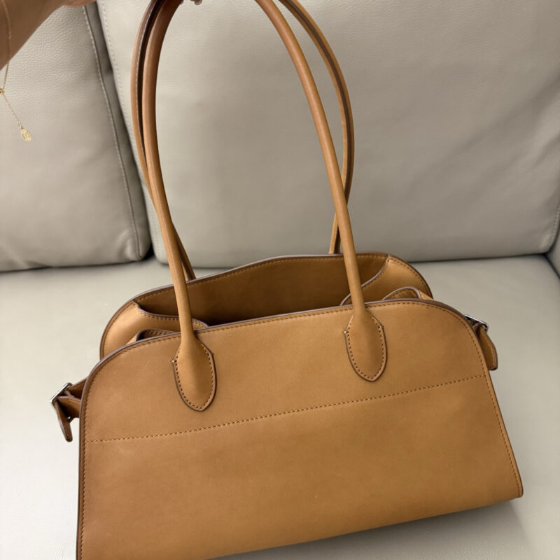 TheRow MargauxShoulder12手袋 进口原厂Masoni马鞍皮 金棕/银扣 款号TR1220