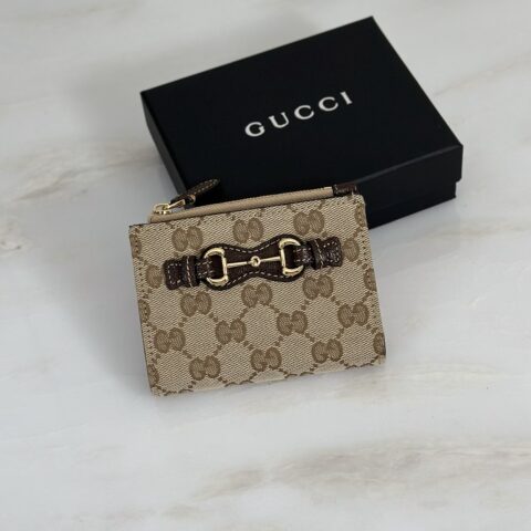Gucci 短款钱包浅杏布 款号A006YX
