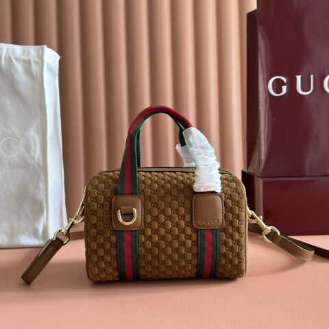 Gucc Mini GG手袋 棕布 型号859975