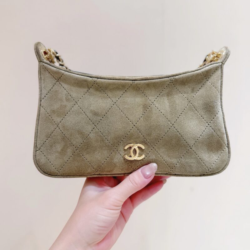 Chanel 26K hobo麂皮纹腋下包 型号AS6614