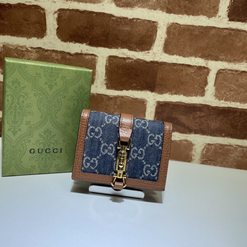 Gucci 蓝牛仔短夹钱包 款号645536