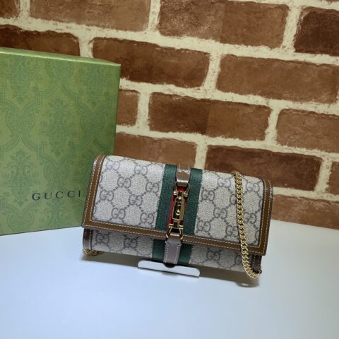 Gucci 啡PVC/棕色链条包 款号652681