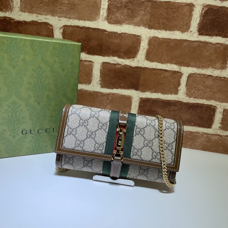 Gucci 啡PVC/棕色链条包 款号652681