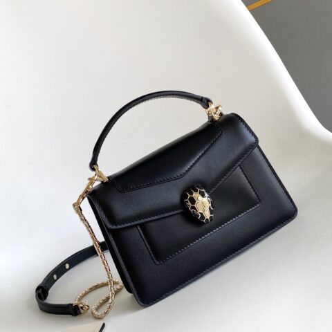 BVLGAR 芯片版 SERPENTI FOREVER系列迷你手提包黑色 Cm293666