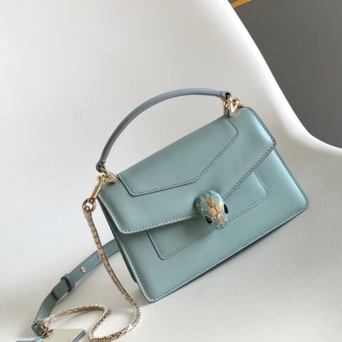 BVLGAR*芯片版 SERPENTI FOREVER系列迷你手提包海蓝宝石色 Cm293666