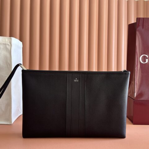 Gucci Primavera系列公文包 A0007X 哑光皮革黑色全皮