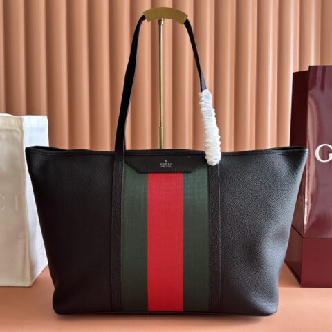 Gucci Primavera系列托特包 A0072H 哑光皮革黑色全皮