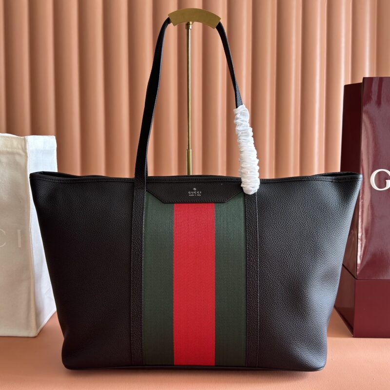 Gucci Primavera系列托特包 A0072H 哑光皮革黑色全皮