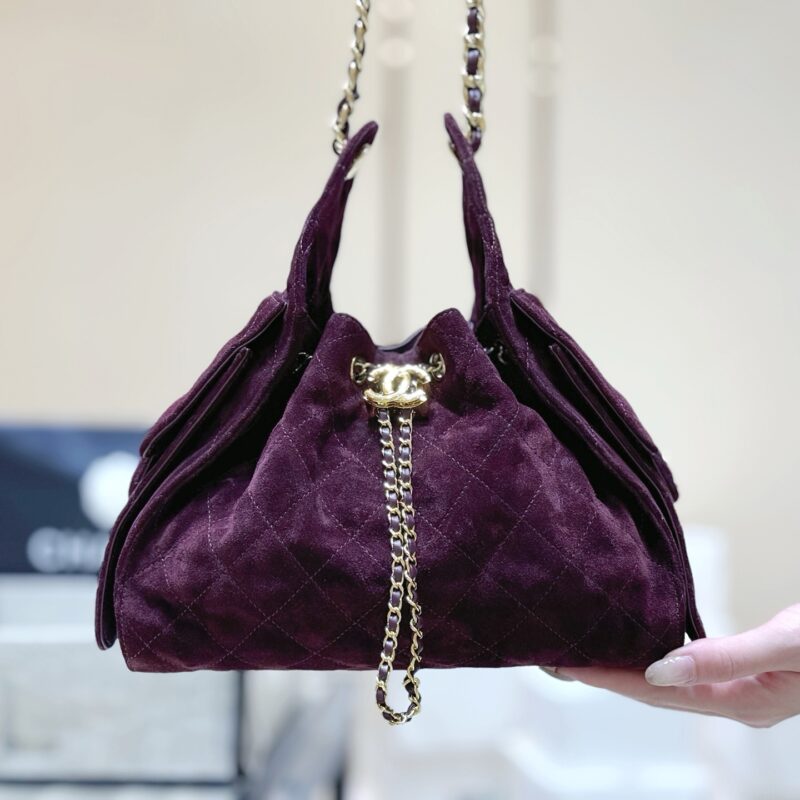 Chanel 麂皮紫红25bag 型号AS5293
