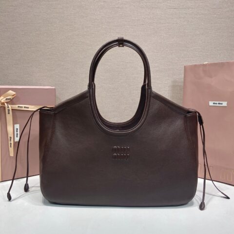 MiuMiu 新品托特包大号棕色 型号5BG342