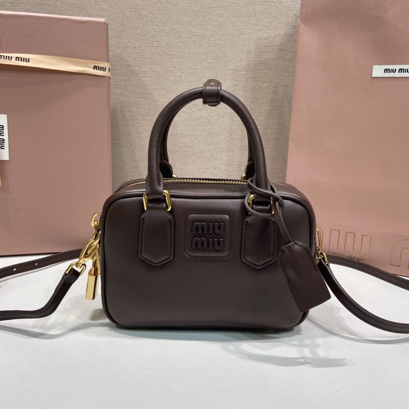 MiuMiu Arcadie保龄球包深棕色 型号5BB123