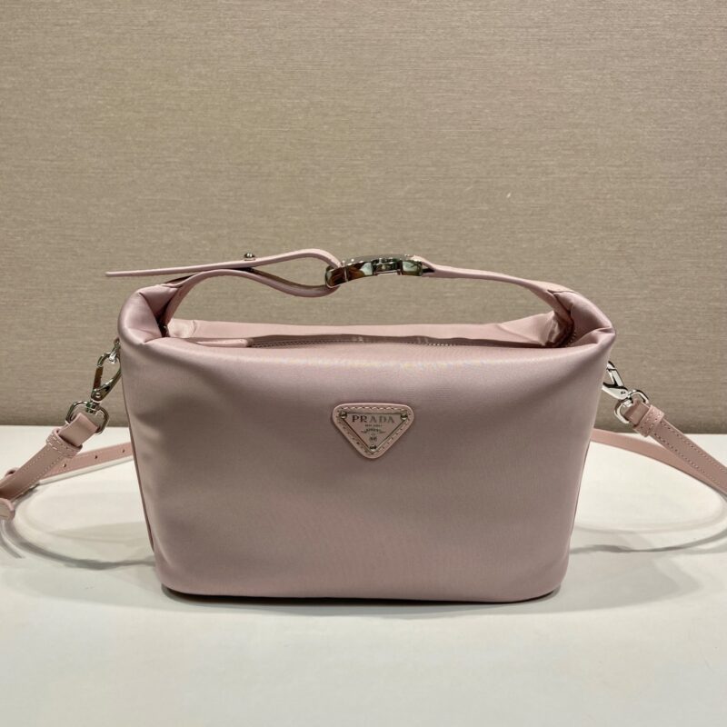 Prada 新品饭盒包插扣五金粉色 型号1BC302A