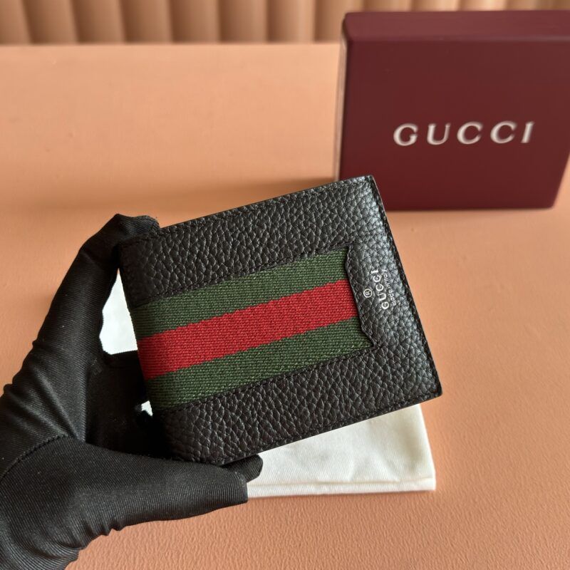 Gucci Primavera系列钱包 条纹织带黑色全皮 型号A0076O