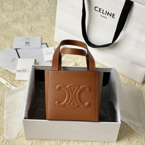CELINE 最新款凯旋门cube立方体手袋 棕色全皮小号 款号199202